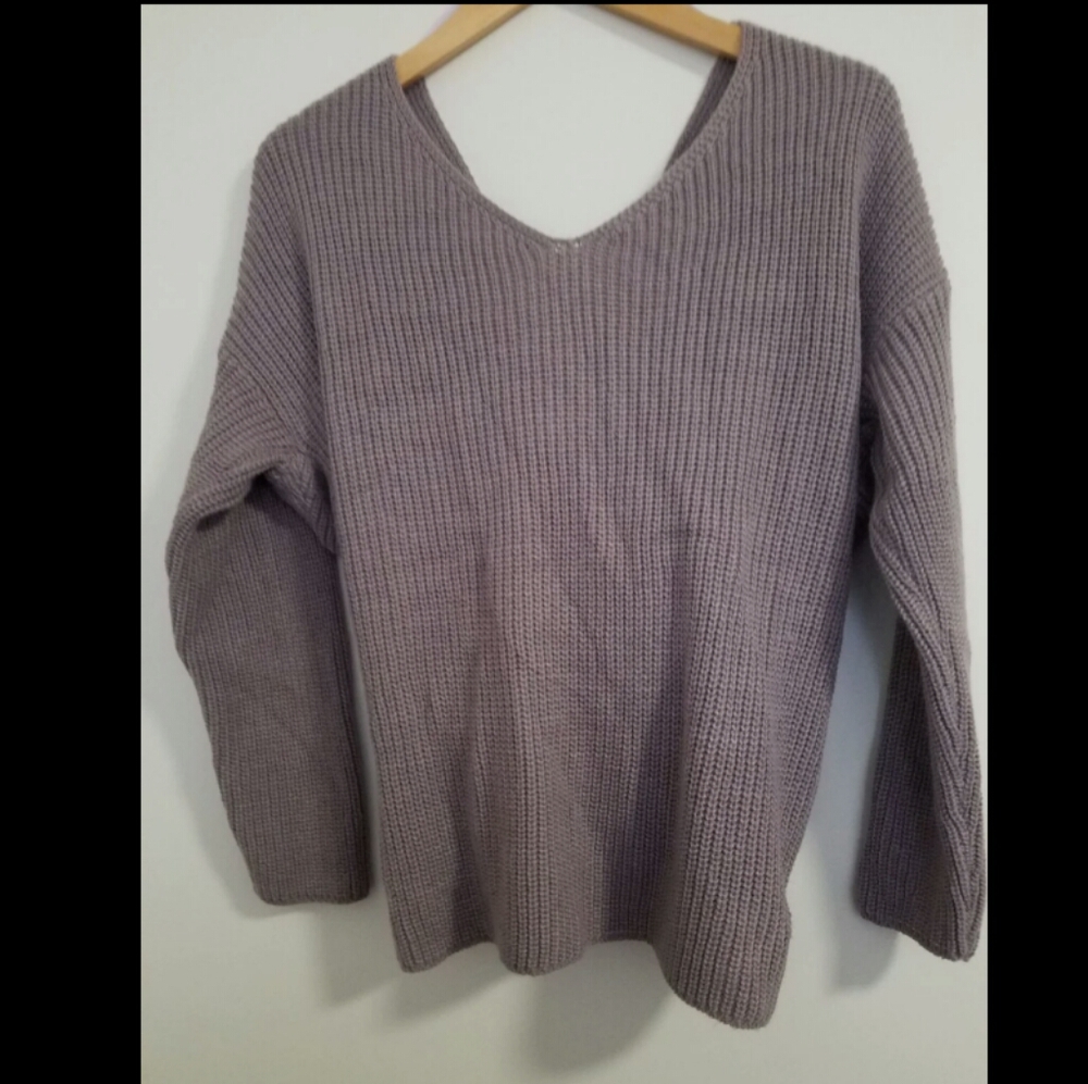 Lavender Twist Sweater Plus 1X